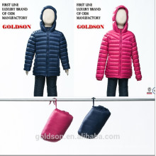 2015 Latest Italy design ultralight kids duck down jacket in China manufactory